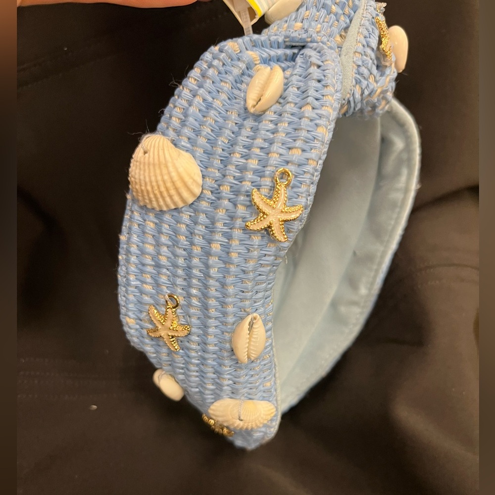 Blue Woven Headband with Seashell Accents - Picture 12 of 13
